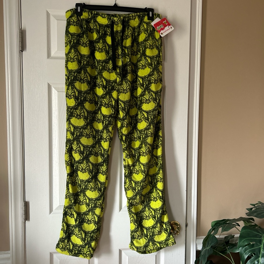 Dr. Seuss’s ‘The Grinch’ Black & Green Lounge /Pajamas Pants w/Pockets ~ Size M